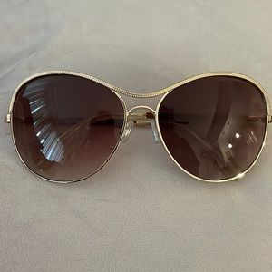 Rose Gold Brown Oversized Sunglasses